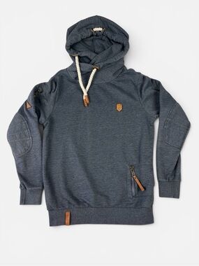 Naketano - Men's Pimp Indigo Blue Melange Hoodie Size Medium
